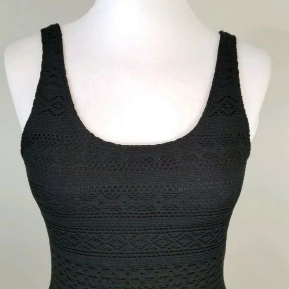 Garage S Black Crochet Overlay Bodycon Mini Dress - Picture 2 of 6